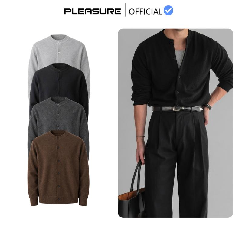[DEAL MỞ BÁN] Áo Cardigan Pleasure Áo Cardigan Nam Dài Tay Chất Vải Len Tăm Cao Cấp Form Regular Fit