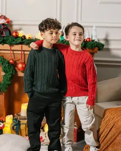 LEWIS EMMA - Cable Knit Sweater (6 Bulan-14 Tahun) Atasan Knit Anak & Bayi Laki-Laki Perempuan / Baju Rajut Atasan Lengan Panjang