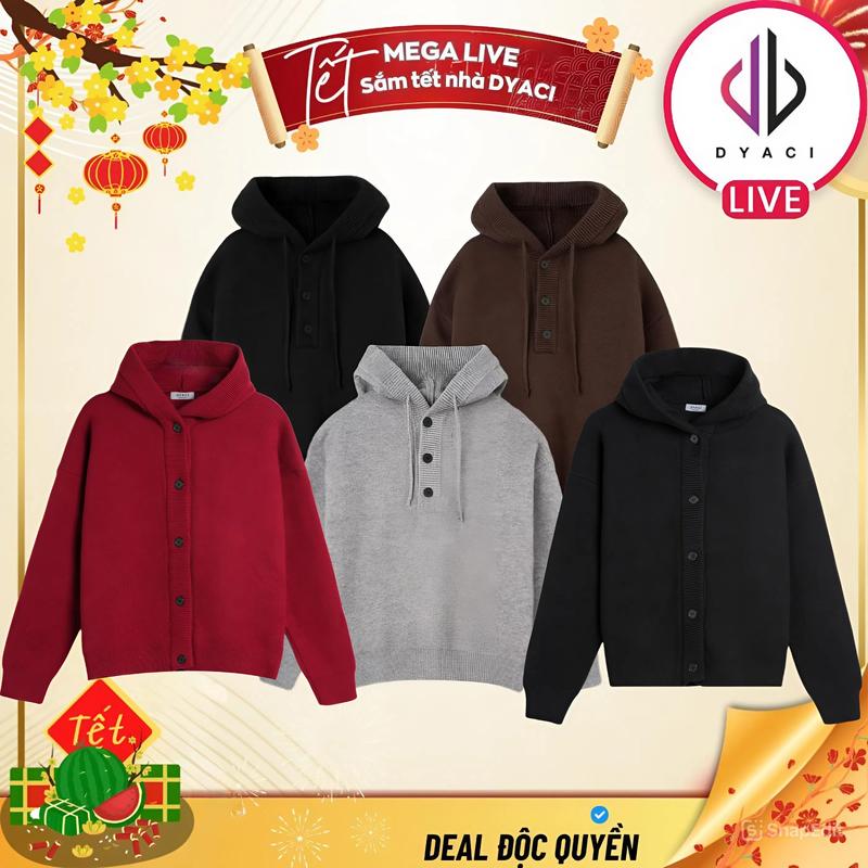 Áo Hoodie Len Nam Nữ Có Mũ Dệt Kim Dày Dặn Thu Đông - Áo Khoác Hoodie Unisex Mùa Đông Phong Cách Hàn Quốc DYACI AL88