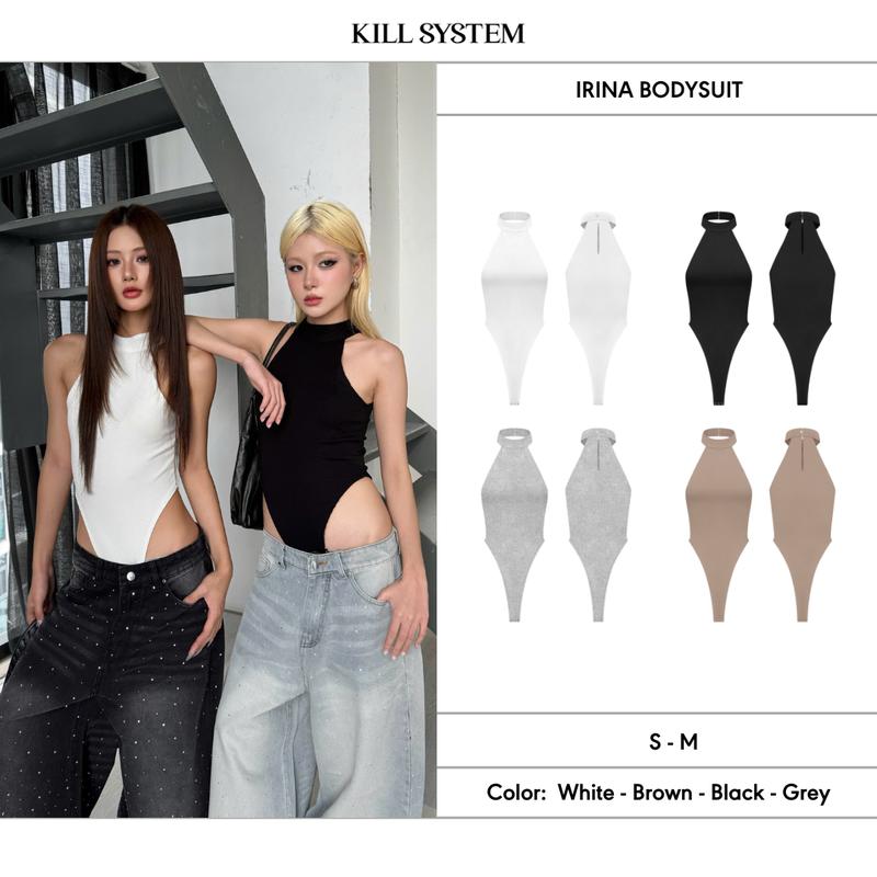  Áo bodysuit trơn cổ yếm tôn dáng IRINA -  KILLSYSTEM 