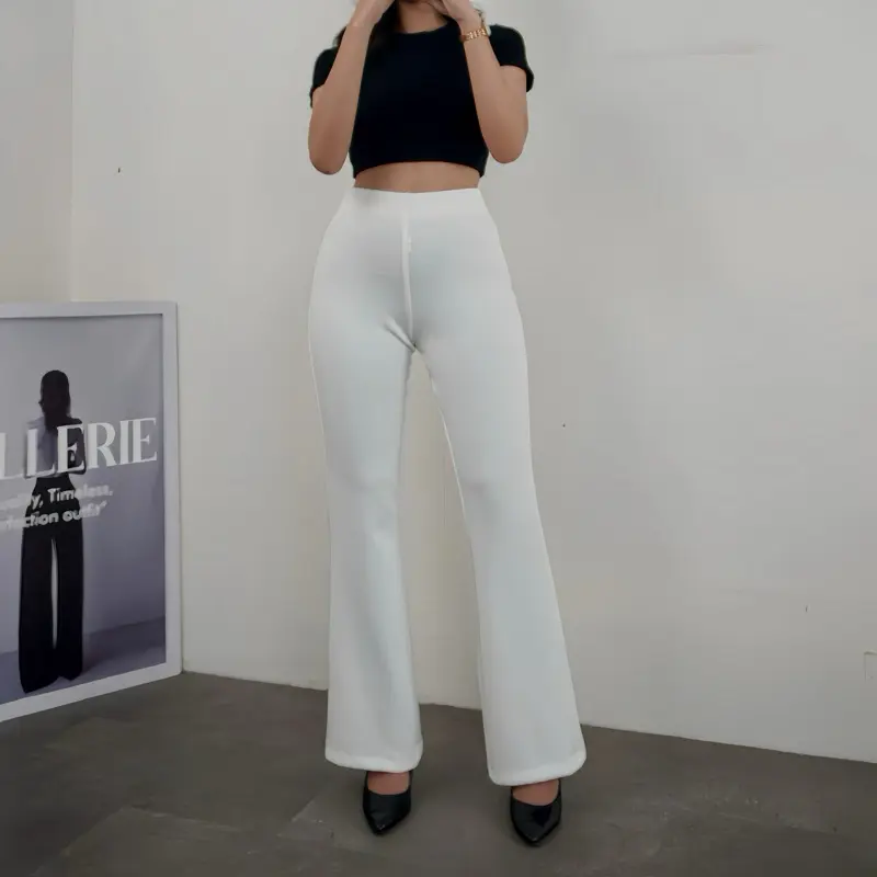 Celana Higwaist Flare Pants - Celana Flare Pants - Highwaist Kulot Cutbray 2