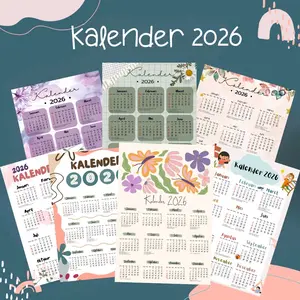 Kalender Dinding Estetik 2026 Termurah Premium Ready Stok Desain Bunga Dan Karakter Lucu