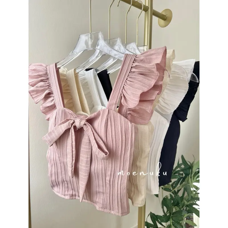 Tanktop Simpul Pita Tanktop Crop Top Tanktop Seksi Tanktop Wanita