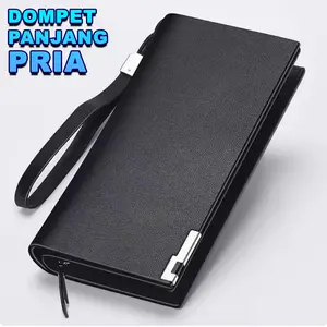 Dompet Panjang Lipat Pria Dengan Resleting Bahan Kulit Pu New Collection BY012