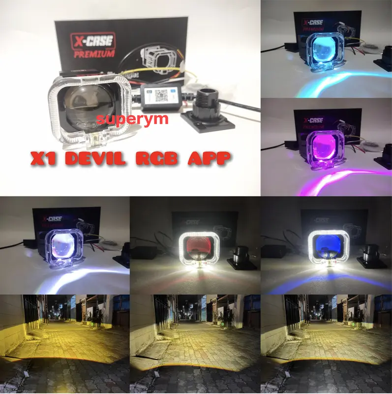 lampu utama Biled Mini 3 warna plus devil APP 1,5 INCH X1 x case original 0