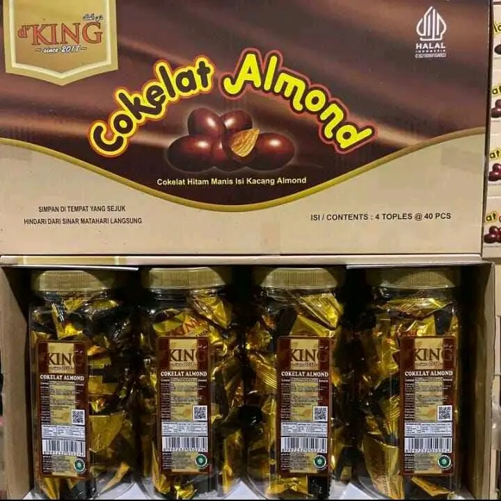 Satu toples chocolate Almon isi 40 pcs promo murah banget COKLAT ALMON / CEMILAN COKLAT ALMON ENAK MURAH 1 toples