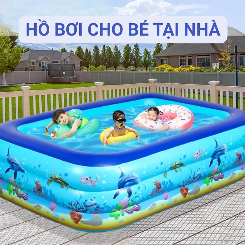 Hồ bơi cho bé 3 tầng loại 3M, 2M6, 2m1 và 1m8,1M5 ... Bể bơi 3 tầng, đáy 2 lớp, chống trượt, An toàn - Lỗi 1 đổi 1 Đồ Chơi