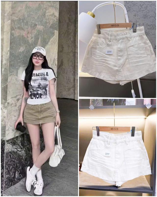 "Chi ân deal mở bán" Sooc giả váy chân váy jean bò ngắn chữ A có lót jeans quần hot trend