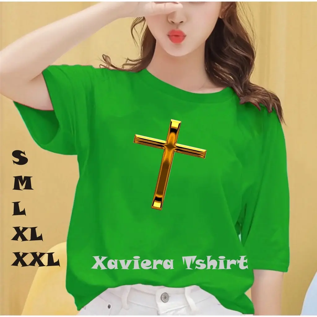 Gratis Ongkir Kaos Wanita Salib GOLD Murah Nampol Pakaian Cewek Pakaian Wanita Kaos wanita Hits Kaos Viral Wanita Kaos Murah Kaos Termurah Kaos Distro Bandung Kaos cotton combed Kaos Wanita Atasan Wanita kaos santai crewn neck pakaian rohani wanita