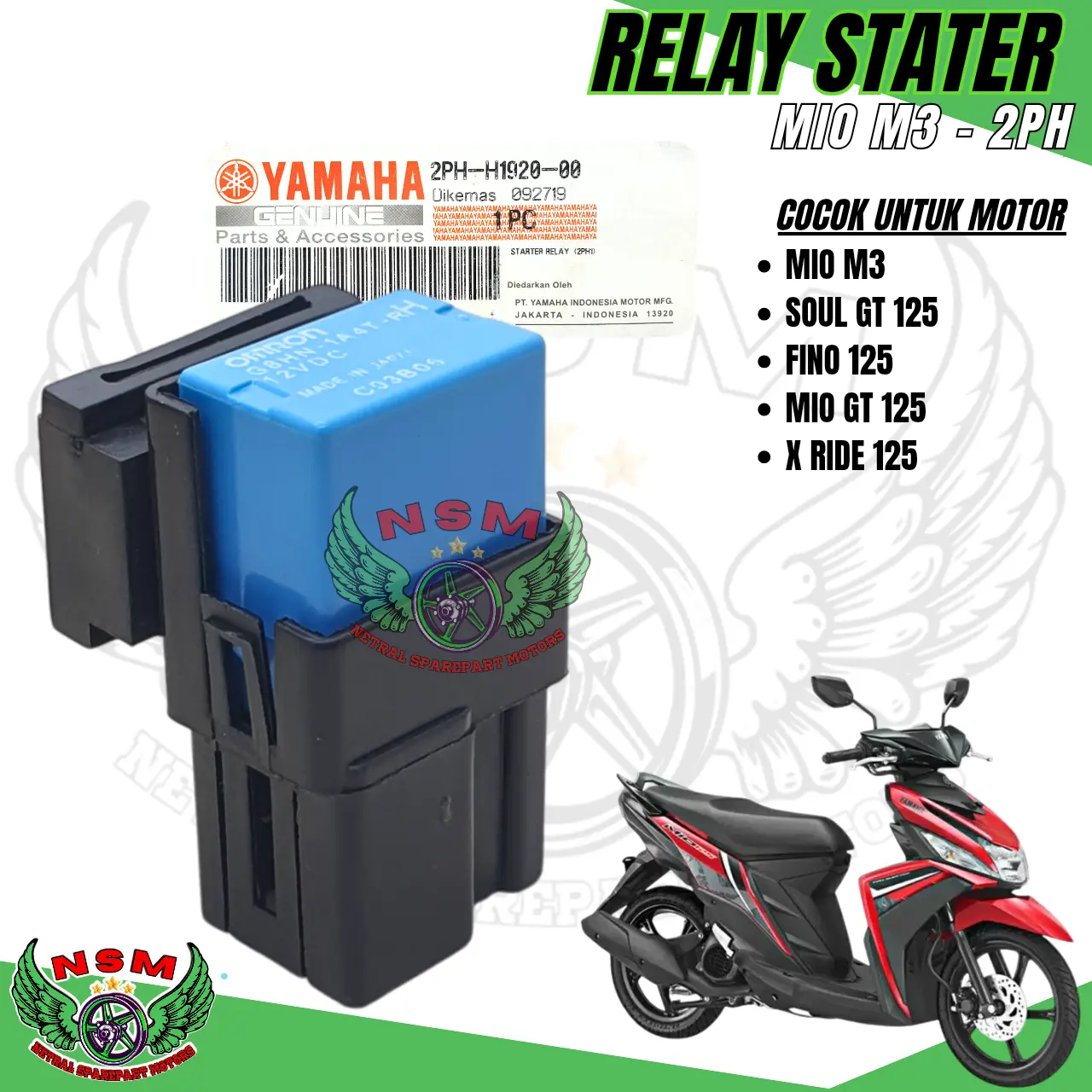 Relay switch Stater Mio m3 Mio Z Mio Gt 125 XRide 125 Fino FI 125