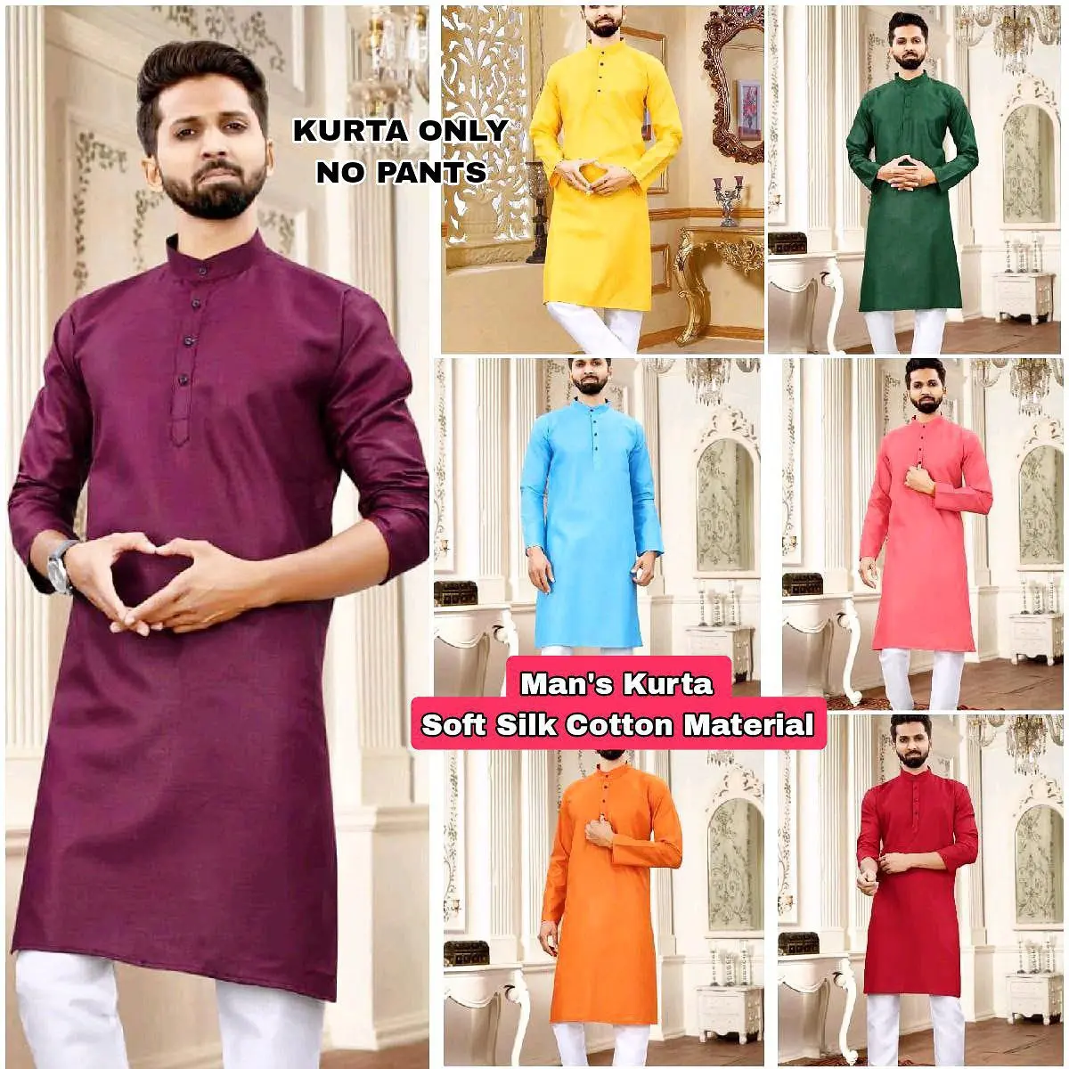 Man's Kurta Jippa Soft Cotton Jippa Plain