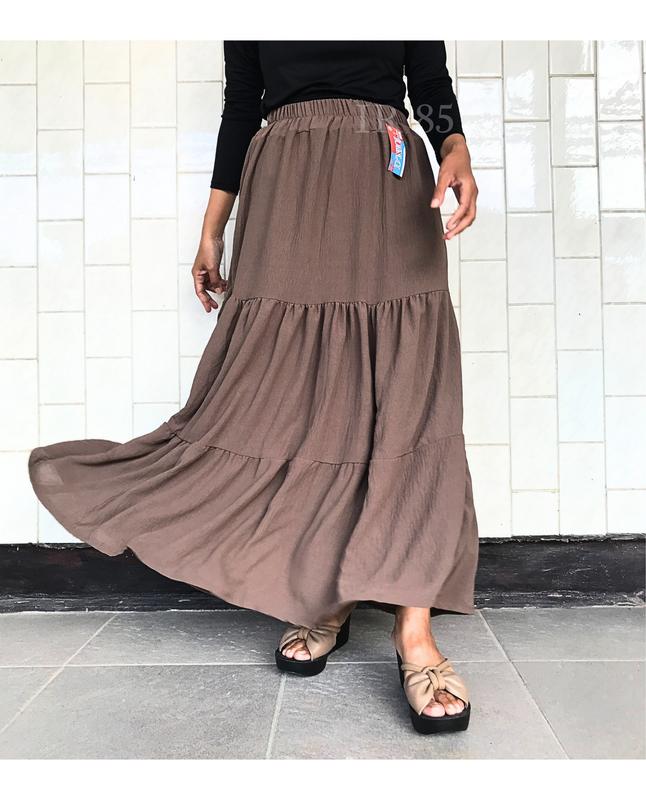 PROMO!!! IR Serena Rok Midi Rempel Cringkle Babydoll Premium – Rok Susun Ruffle Midi Skirt Panjang 6
