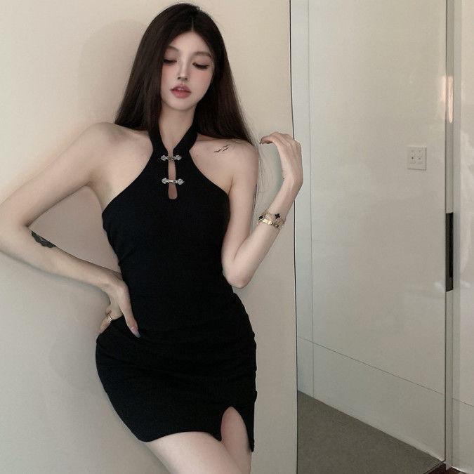 Sexy Dress Wanita Gaun Mini Seksi Hitam Korean Manis Sweet 1305 0