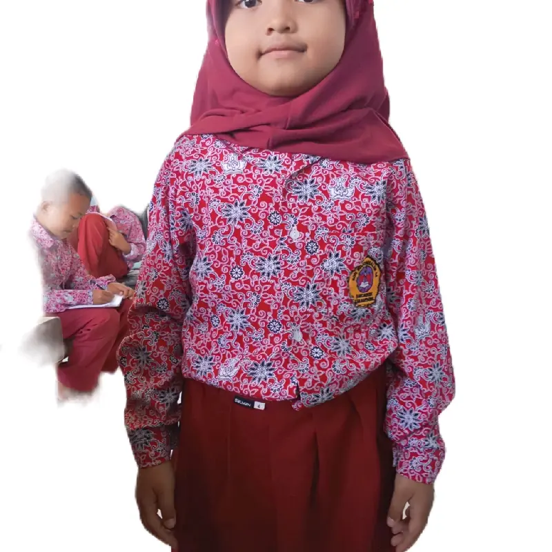 Batik Sekolah SD / Baju Batik Merah / Atasan Baju Batik Anak Sekolah 1