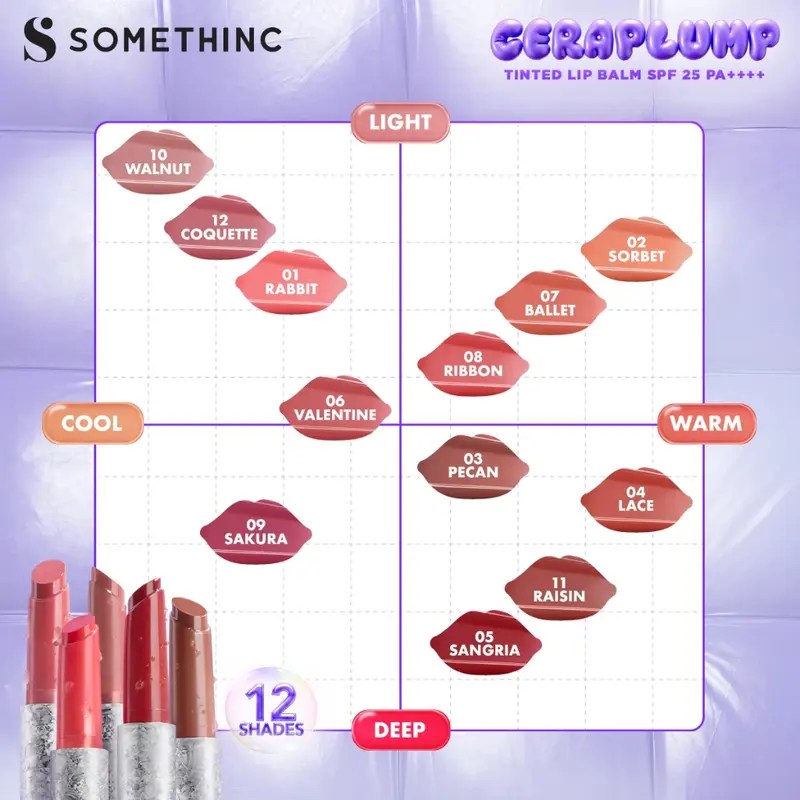 SOMETHINC Ceraplump Tinted Lip Balm SPF25 PA++++ Lip Tint Tahan Lama Lipstick Lipgloss Bibir 4