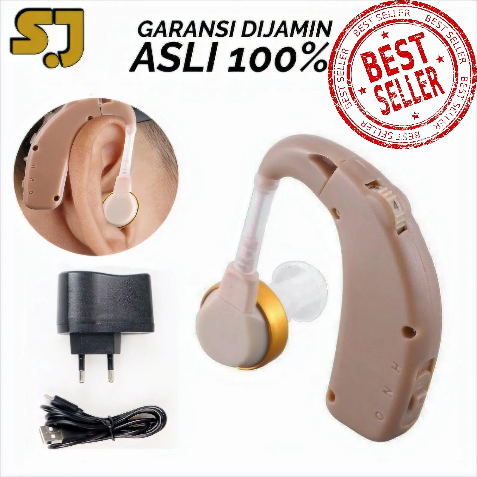 Alat Bantu Dengar Hearing Aid Untuk Gangguan Pendengeran JZ-1088A1 Bisa Charger Dapat diisi ulang Dapat diisi ulang