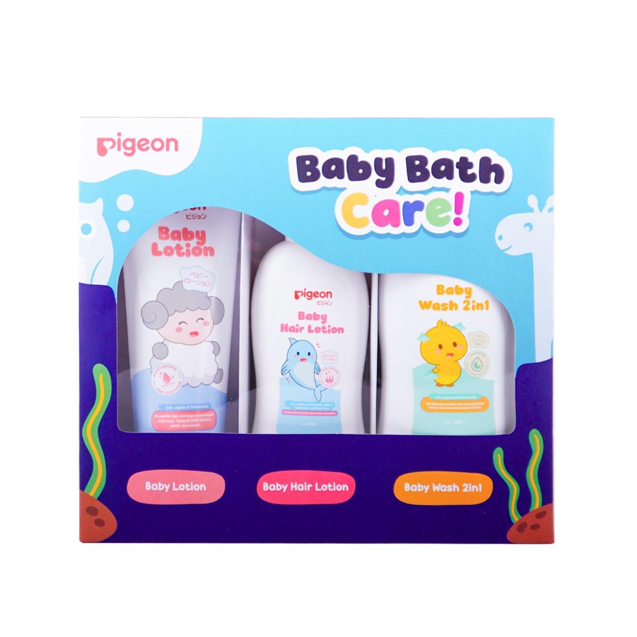 PIGEON Baby Bath Care - Baby Wash 2in1, Baby Hair Lotion, dan Baby Lotion PIGEON Baby Bath Care - Baby Wash 2in1, Baby Hair Lotion, dan Baby Lotion