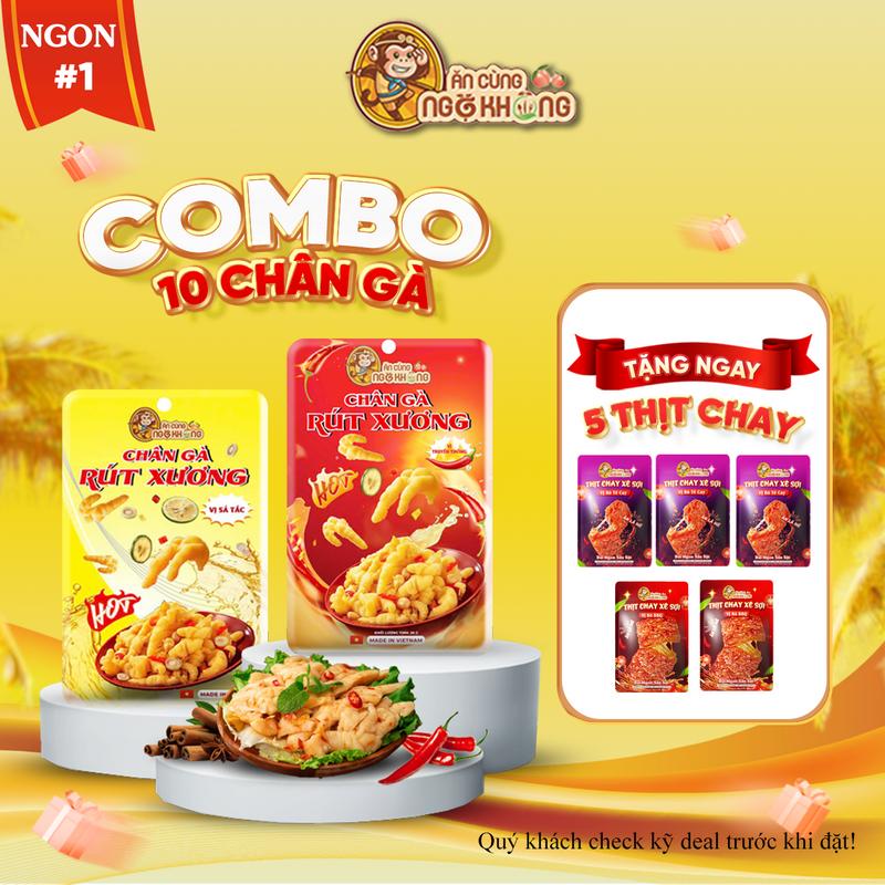 Chân gà rút xương 10 gói – đồ ăn vặt ngon vị cay truyền thống / Sả Tắc – Ăn cùng Ngộ Không
