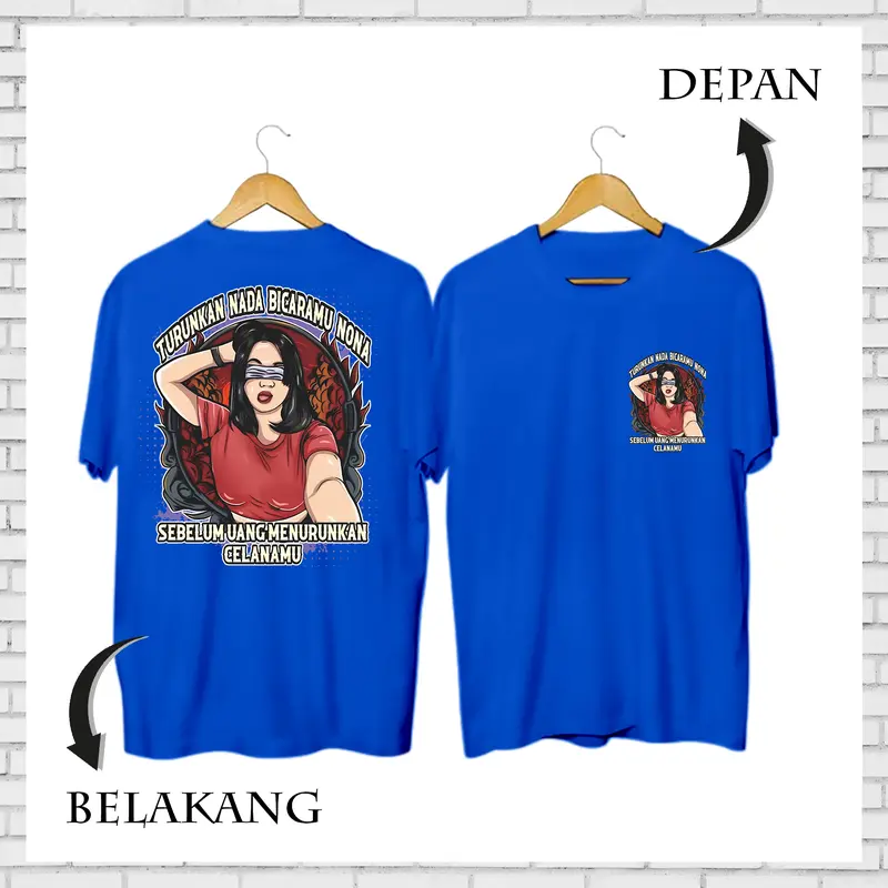 Kaos Dewasa Turunkan Nada Bicaramu Nona Kata-kata Lengan Pendek Keren dan Kekinian MT-02 Baju Distro Combed Pria Pasangan Panjang Oblong Nyaman Lembut Katun Wanita Tangan Atasan Hitam Celana Kerja Polos Couple Setelan 5