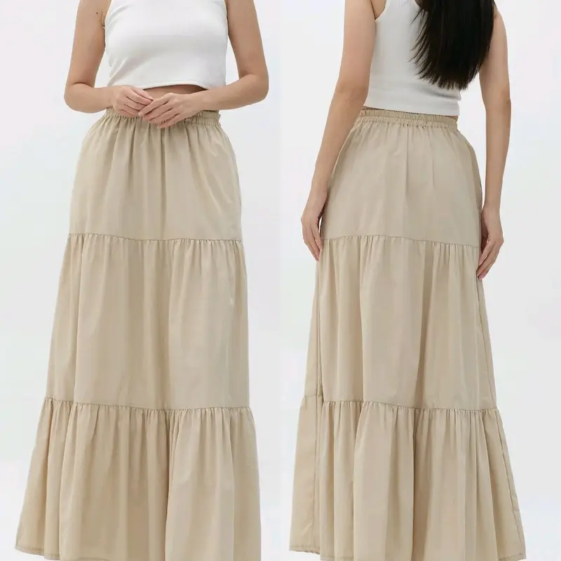 Terbaru! Arzha Skirt / Rok Susun Canda + Kantong / Ruffle skirt / Rok wanita / Rok 3 susun 7
