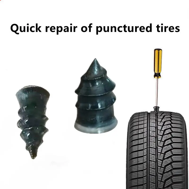Vacuum Tyre Repair Nail Kit for Motorcycle Car Scooter Rubber Tubeless Tire Repair Tool Set Glue Free Repair Tire Film Nail