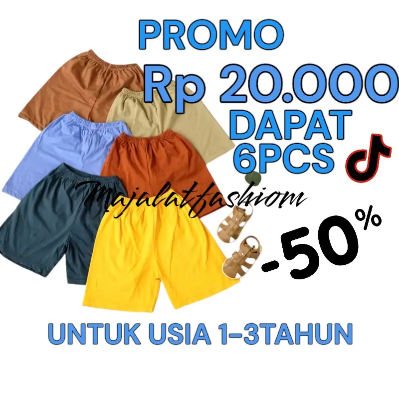 Isi 6 Pcs Celpen Anak Kolor Anak Katun Fashion Celana murah 0