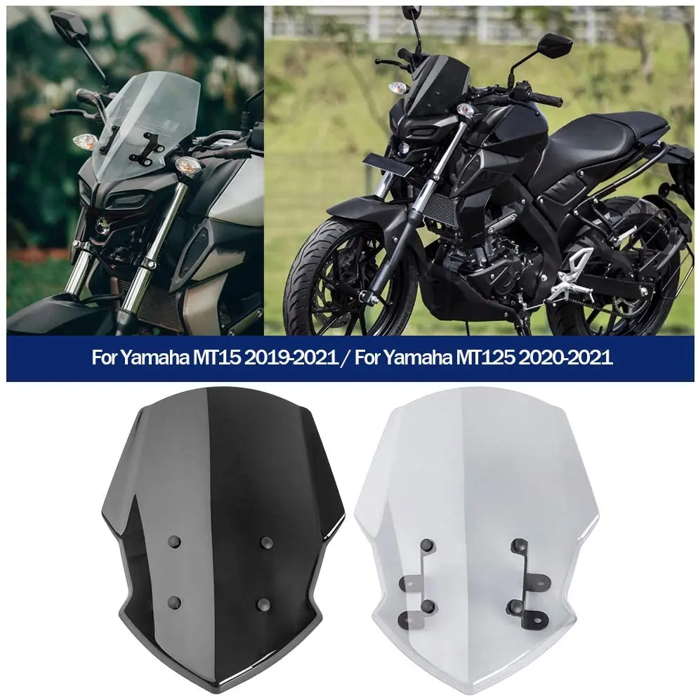 Ultrasupplier - kính chắn gió Flyscreen, fairing phía trước, bộ làm lệch hướng màn hình gió, tấm che mặt, bảo vệ Pare-brise cho Yamaha MT15 2019 - 2022