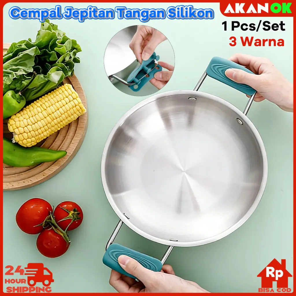 Cempal Jepitan Tangan Silikon Anti Panas  - Solusi Praktis Amankan Gagang Panas Saat Masak, Anti Jatuh dengan Sistem Klik, Awet dan Higienis