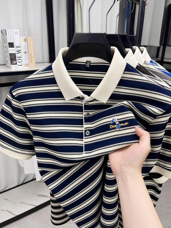 Áo Polo Dệt Kim ngắn Tay Cho Nam Phong Cách Polo Có Thêu Logo Trên Ngực Hiệu Ứng Trực Quan Thương Hiệu Nổi Tiếng Phải Có Trong Mùa Hè Thích Hợp Cho Golf Thương Hiệu Nổi Tiếng đế sư polo 25