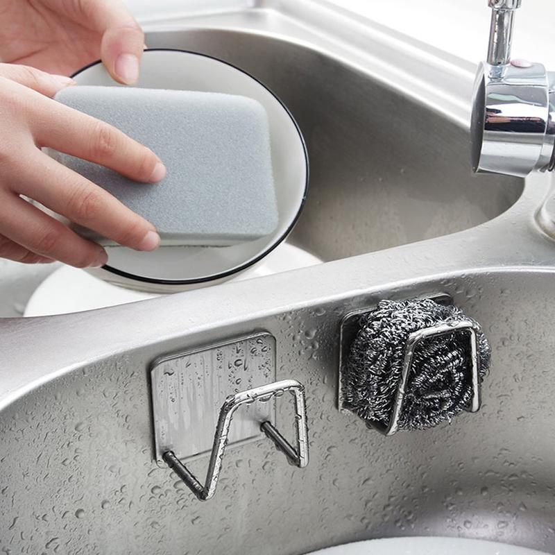 1 stainless steel sponge rack for kitchen sink - rust proof brushed ...