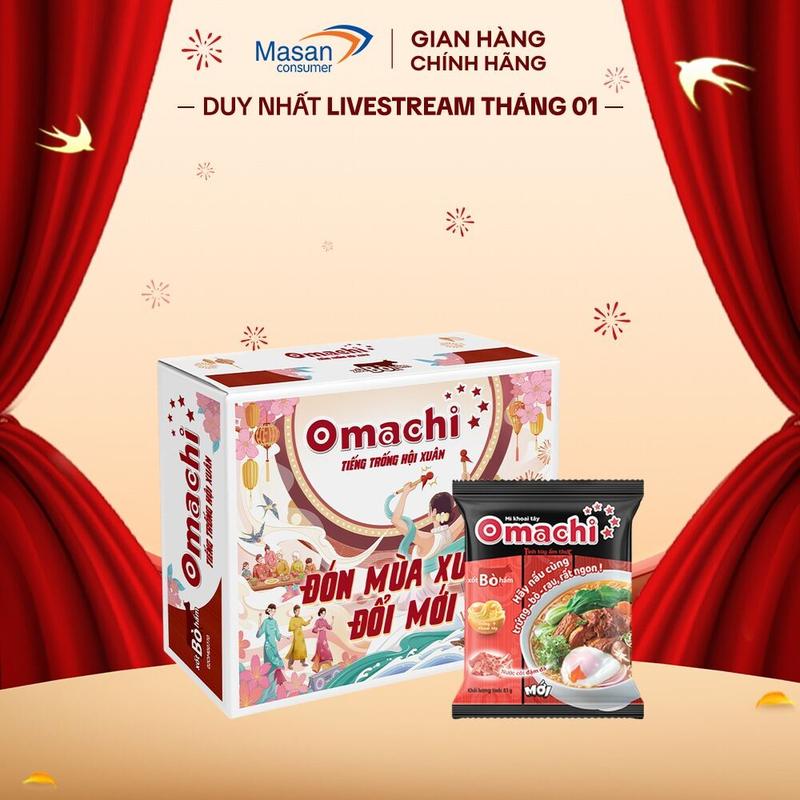 Thùng Mì dinh dưỡng khoai tây Omachi xốt Bò hầm 30gói x 80gr