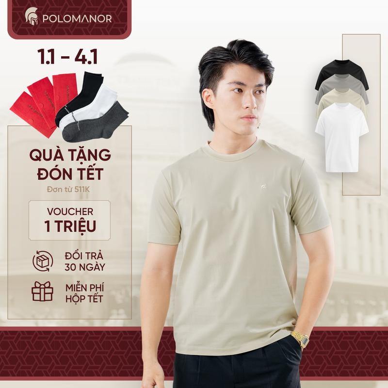  Áo thun nam trơn TSHIRT BASIC USA vải cotton cao cấp kiểm định USA thoáng mát mềm mịn - POLOMANOR 