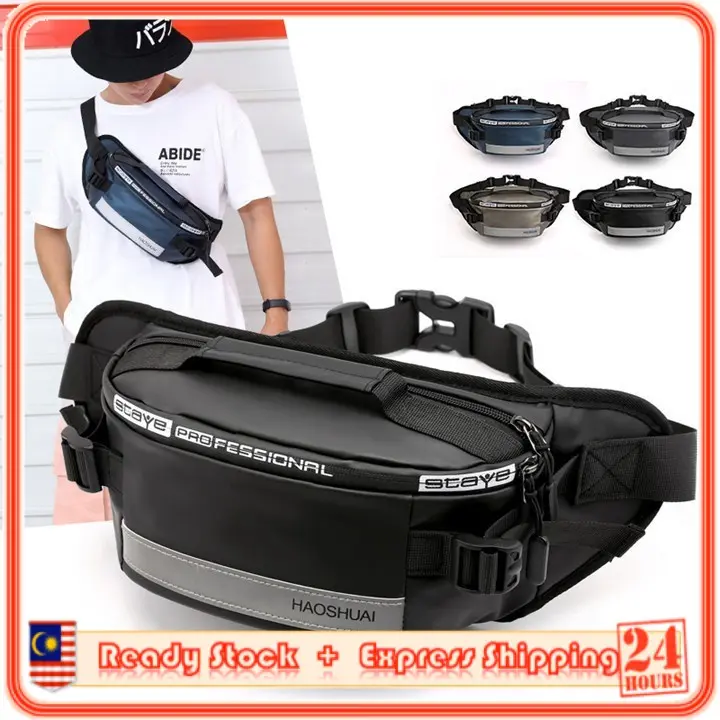 SIMPLICO  Man Men Nylon Waist Bag Crossbody Sling Bag Anti-Theft  Beg Pinggang Lelaki (Type 8)