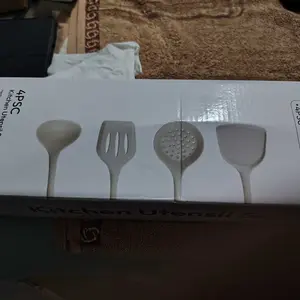 Let Me Set Sendok Spatula Masak - 4 pcs Sendok Sayur Sutil Spatula Centong Alat Dapur Multifungsi Silikon Kitchenware LM-AAC2122