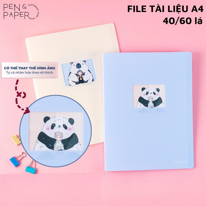 File Đựng Tài Liệu A4 40 60 Lá CLASSMATE File Lá Đựng Phiếu Siêu Âm Sổ Lưu Trữ Tài Liệu Hình Ảnh Màu Pastel Nhựa PP Cao Cấp