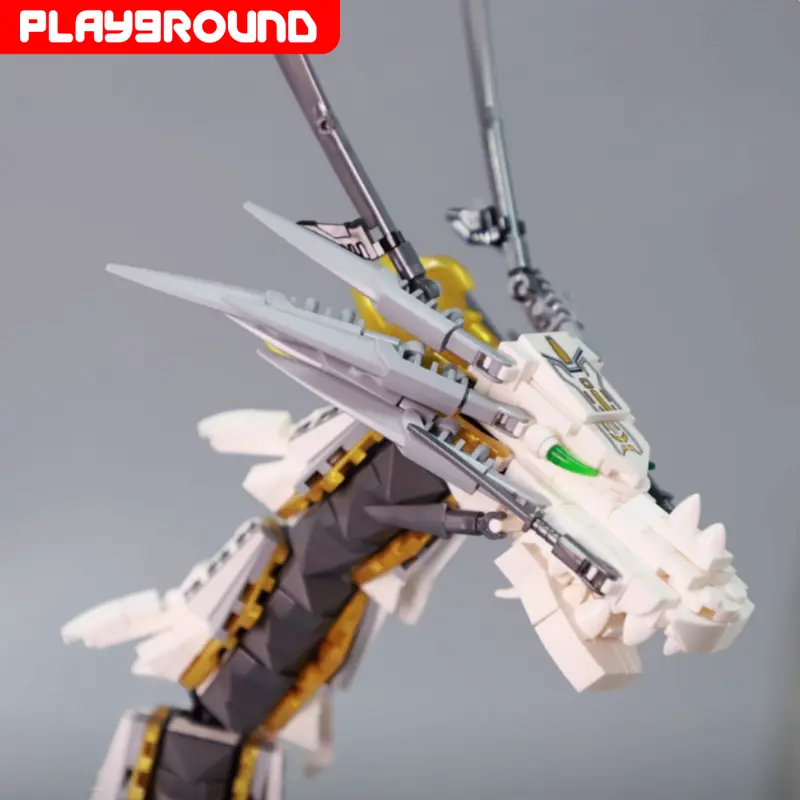PLAYGROUND KAZI Bricks Building Block Naga Putih 75cm KY8093 Sembo Set 1485+ Pieces Panjang 75 cm Mainan Kreatif dan Seru 1