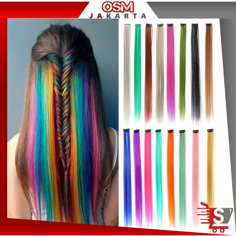 OSM JKT 6121 Wig Jepit Rambut Palsu / Hair Clip Wig Colour Highlight / Rambut Palsu Fashion Korea / Wig Jepit Extension Smoothing