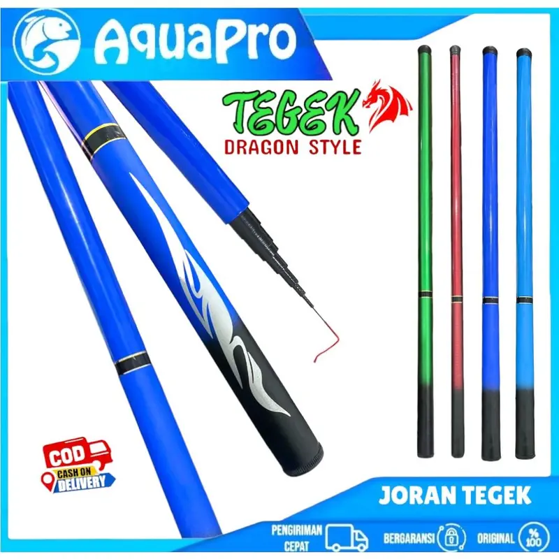 Aquapro Joran Tegek 1.8M-6.3M Kualitas Tinggi Super Ringan Serat Kaca Joran Pancing Portabel Teleskopik Joran Pancing Joran Tegek Alat tongkat Mancing Ikan 0