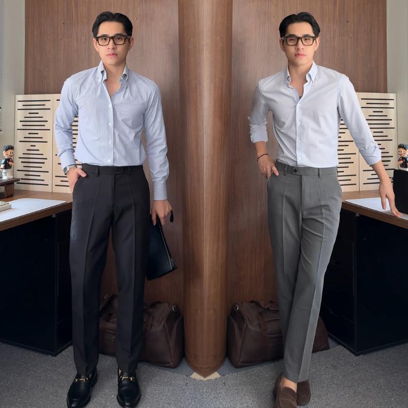 [ Quần Âu Che Khuyết Điểm } Quần âu nam Cao Cấp chất vải cotton mềm mịn thoáng khí co dãn tốt, Chống nhăn, Form ống đứng trẻ trung , thanh lịch.