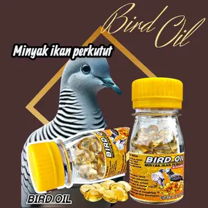 BIRD OIL Minyak Ikan Perkutut isi 60 kapsul menambah napsu makan bulu lebat mengkilap imun naik_kicau ayam kucing makanan burung pakan milet