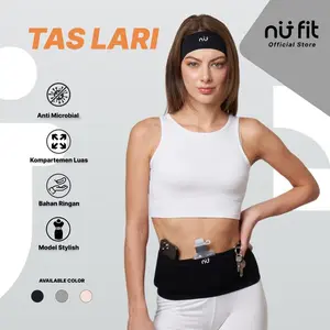 New - Nu Fit - Tas Lari Unisex - Tas Pinggang Olahraga - Tas Pinggang Multi Fungsi - Running Belt - Tas Running - Tas Lari Pria - Tas Lari Wanita
