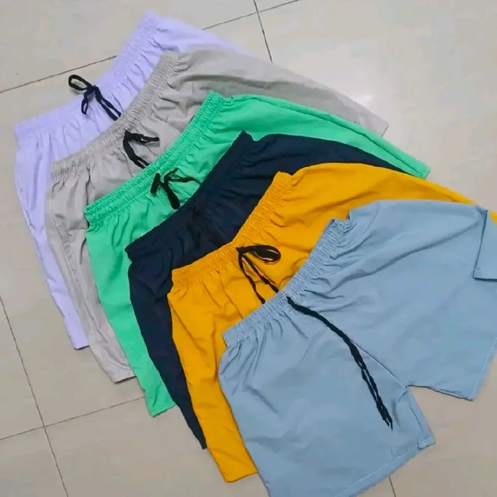 6pcs for only 209 pesos lang!!! Taslan Short Plain Unisex fit up to(26-32 waistline)