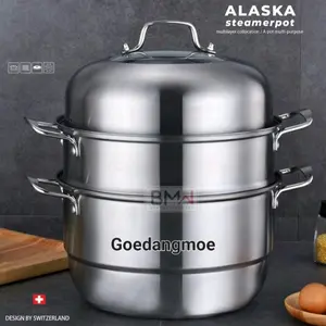 Panci kukus steamer 3 susun Dandang BMW Alaska steamer pot s/s 28cm Stainless