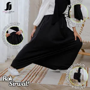 Afhadahijrah - Rok sirwal Akhwat longgar nyaman anti tersingkap terbaru Muslim Dewasa Hitam Panjang