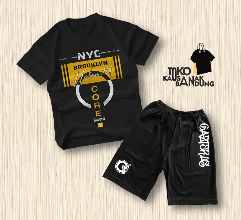 Setelan Kaos Anak Laki-Laki Celana Boxer Pendek Usia 4-12 Tahun All Motif Baru 7