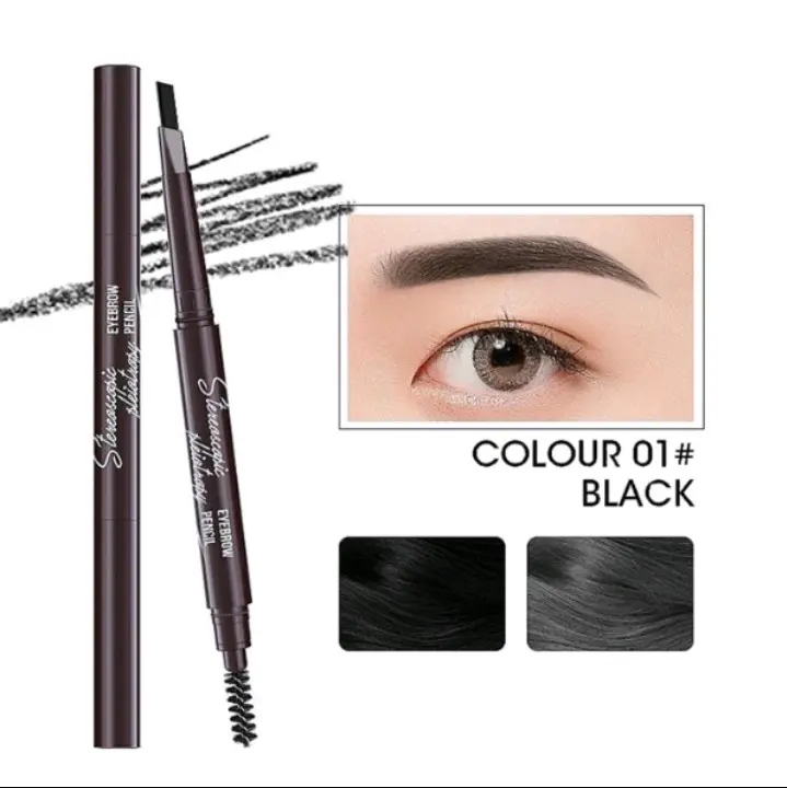 PENCIL ALIS 2 in 1 PENCIL ALIS PUTAR DENGAN SIKAT ALIS WATERPROOF Eyebrow 3
