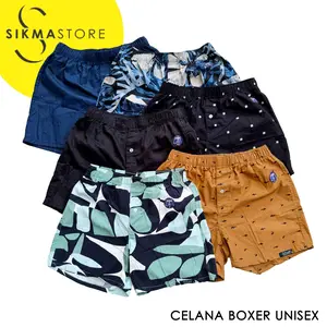 Celana  Boxer Pria/ Laki Dewasa celana bokser  murah Bahan  Katun Garment nyaman Merek  Boxer Viral Untuk Santai juga bisa untuk tidur dan dipantai Pendek Shorts Distro