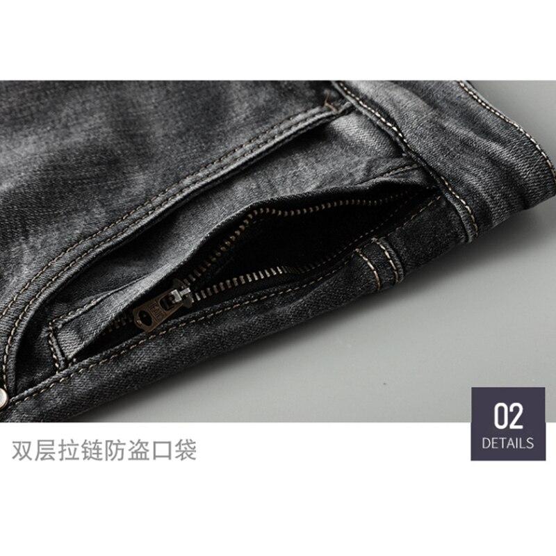 Men Clothing New Pattern Recreational Vintage Nostalgia Smoky Grey Jeans Straight Cylinder Loose Street Trousers Autumn Female 3