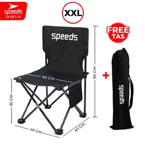 SPEEDS Kursi Lipat ukuran XXL ( hitam )Outdoor Portable Kursi Camping Kursi Gunung kursi kemah, kursi santai