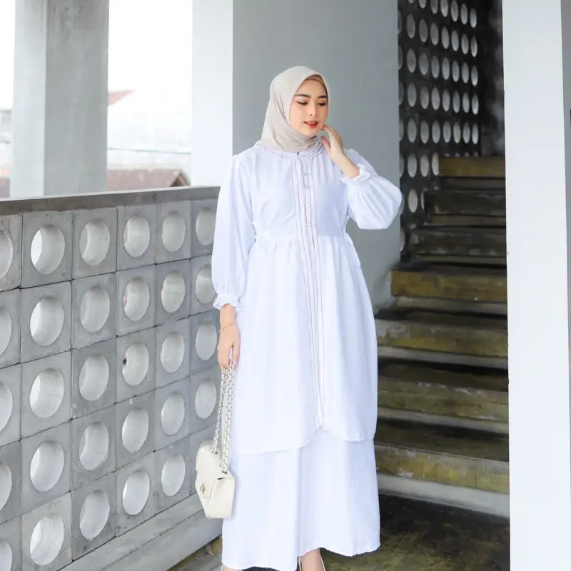 Amora Set by Adiyana Apparel Crinkle Nyaman Panjang Muslim Atasan 1